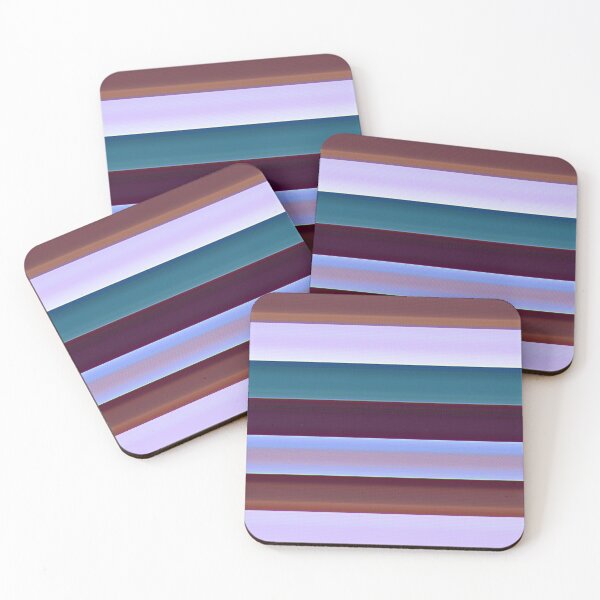 Item preview, Retro Stripes in Rust, turquoise, lavender, blue designed and sold by Mary Egan.