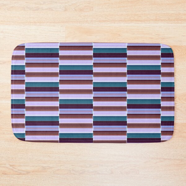 Item preview, Retro Stripes in Rust, turquoise, lavender, blue designed and sold by Mary Egan.