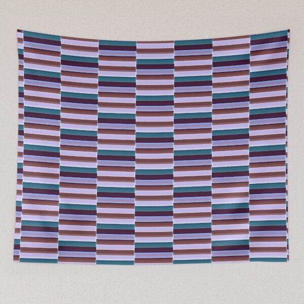 Item preview, Retro Stripes in Rust, turquoise, lavender, blue designed and sold by Mary Egan.