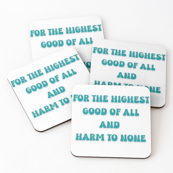 Item preview, For the highest  good of all and harm to none. Positive affirmation quote in green designed and sold by Mary Egan.