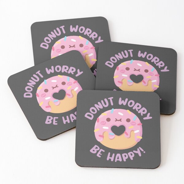 Item preview, Cute Donut Worry Be Happy Funny Pun designed and sold by rustydoodle.