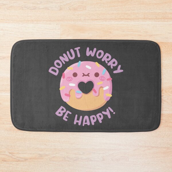 Item preview, Cute Donut Worry Be Happy Funny Pun designed and sold by rustydoodle.