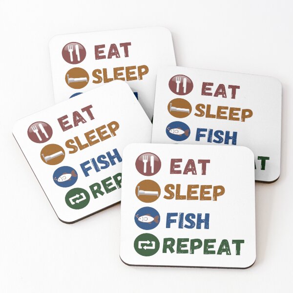 Item preview, Funny Eat Sleep Fish Repeat Art Designs designed and sold by Manilyn0907.