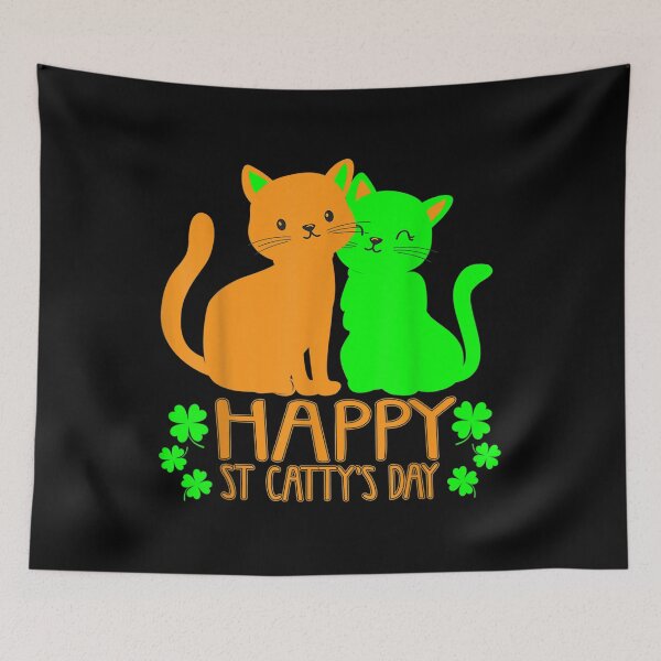 Item preview, Happy St Catty's Day St Patricks Funny Cat Clover Gifts  designed and sold by aprilsav.