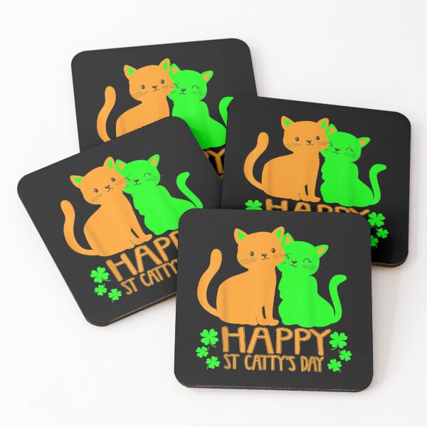 Item preview, Happy St Catty's Day St Patricks Funny Cat Clover Gifts  designed and sold by aprilsav.