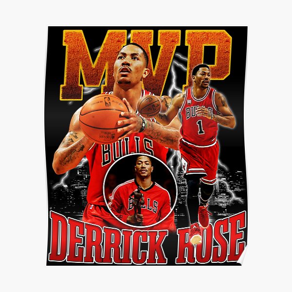 Derrick Rose MVP Chicago Basketball Signature Vintage Retro 17 | Kids  T-Shirt