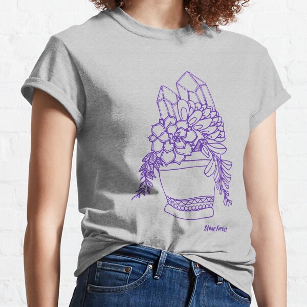 Succulents & Crystals (purple) Classic T-Shirt
