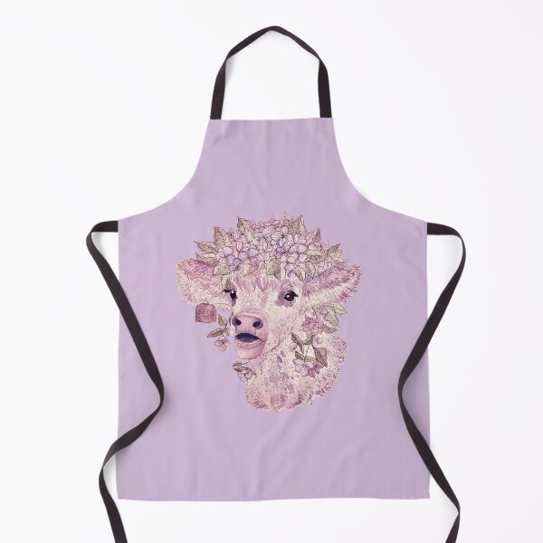 Item preview, Lavender Violet Cow Watercolor Painting Illustration designed and sold by Abigaillynnarts.