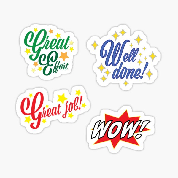 Great Job Super Star Colored Glossy Stickers for Students, Teachers &  Classrooms