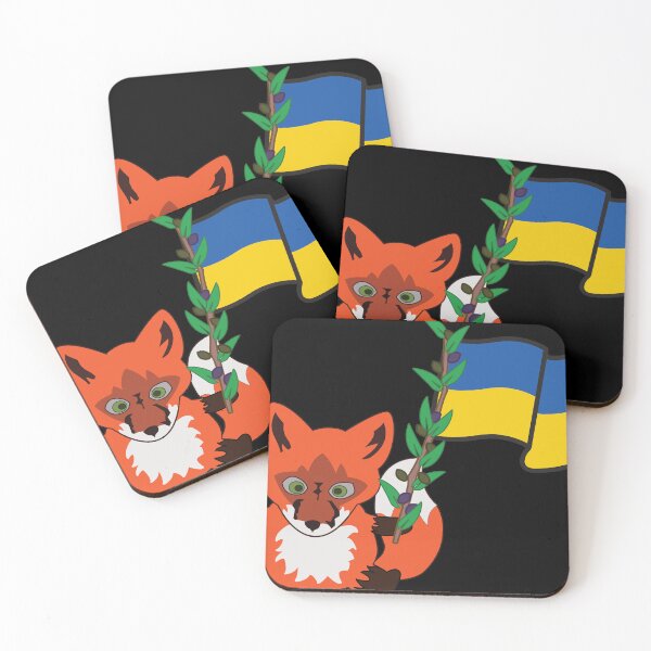 Item preview, fox holding Ukraine Flag designed and sold by movie-popcorn.
