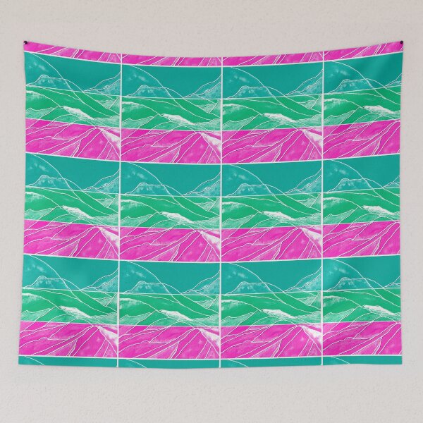Item preview, Bright colorful Mountains - Watercolor Painting designed and sold by MazerolleArt.