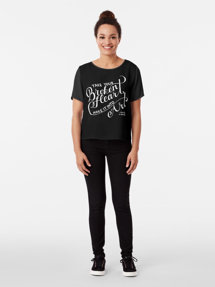 Alternate view of Take Your Broken Heart Make It Into Art 2 Chiffon Top