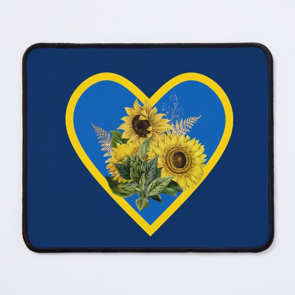 Item preview, Sunflowers in Heart with Blue and Yellow Ukrainian flag colors designed and sold by SeaChangeDesign.