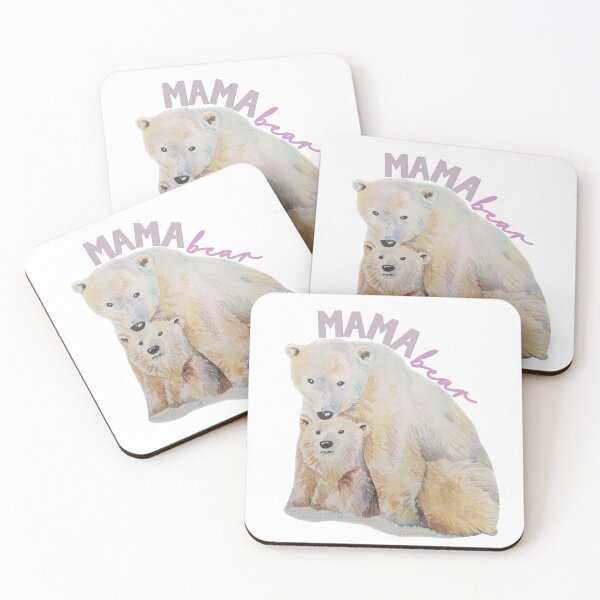 Item preview, Cute Mama and Baby Watercolor Polar Bear designed and sold by MochaMeli.