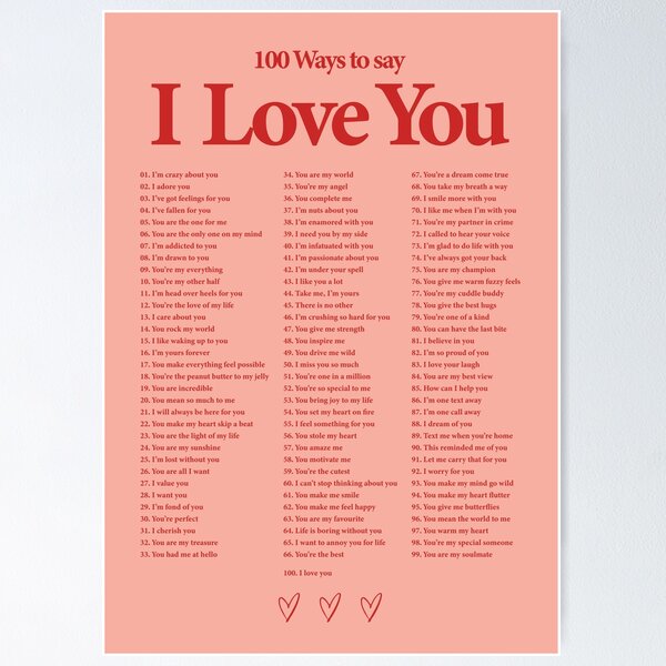 Artikel-Vorschau von 100 Wege zu sagen, ich liebe dich, designt und verkauft von Avesix-.