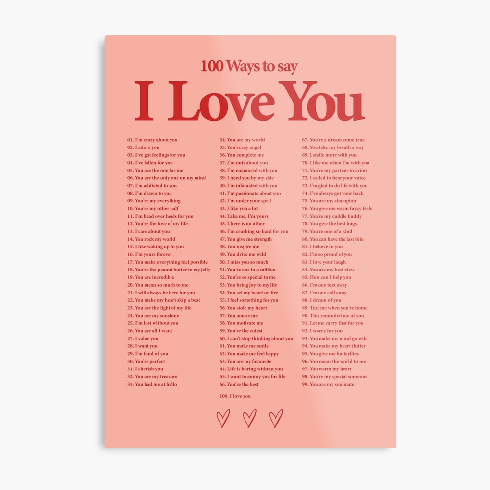 100 Ways to say I love you&quot; Art Board Print for Sale by Avesix 