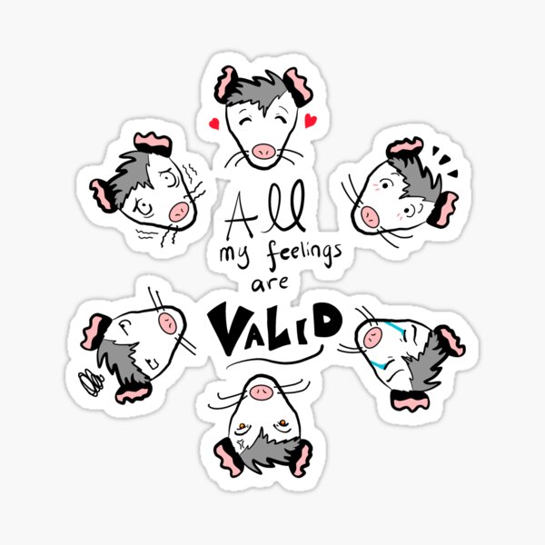 Therapossum - Feelings are Valid Sticker