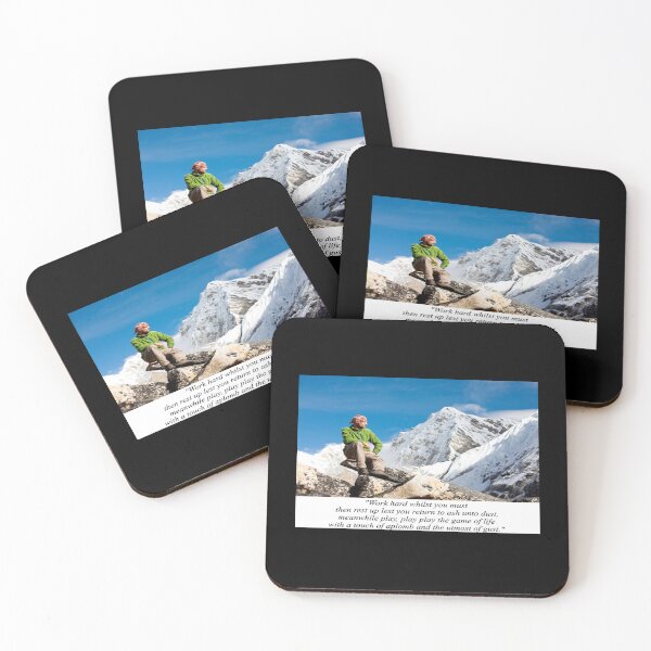 Item preview, Fantasy Fun image of a man at the top of a mountain looking for balance Quotation  designed and sold by NovawayDirect.