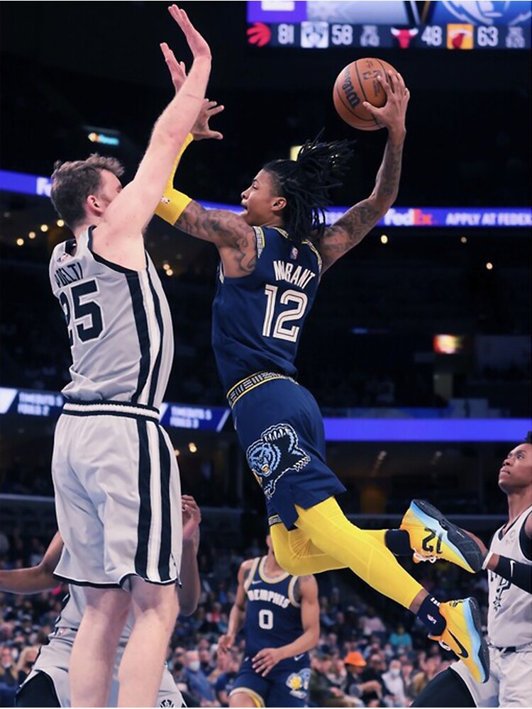 "Ja Morant Posterized Dunk on Jakob Poeltl Poster" Sticker for Sale by