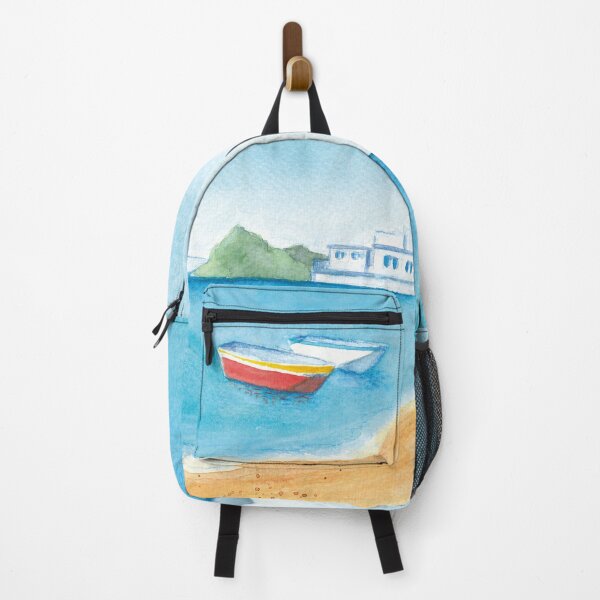 Item preview, Watercolor illustration island Greece Cyclades, Mykonos, Santorini, Karpathos designed and sold by happyartworld.