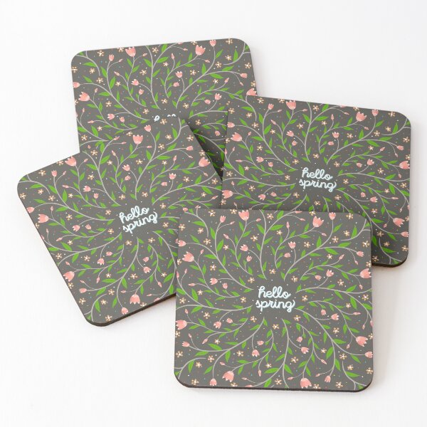 Item preview, Hello Spring | Cute And Beautiful Flowers And Green Leaves Pattern designed and sold by HarrysMomStudio.