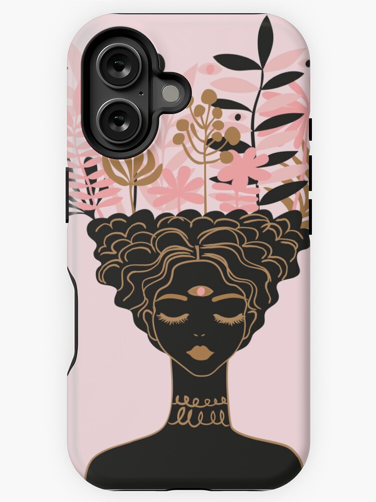 Aperçu 1 sur 4. Coque iPhone avec l'œuvre jardin d'esprit avec fond rose créée et vendue par anneamanda.