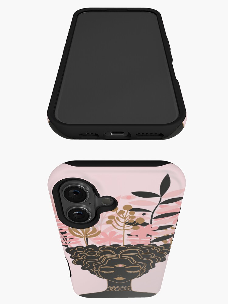 Aperçu 3 sur 4. Coque iPhone avec l'œuvre jardin d'esprit avec fond rose créée et vendue par anneamanda.