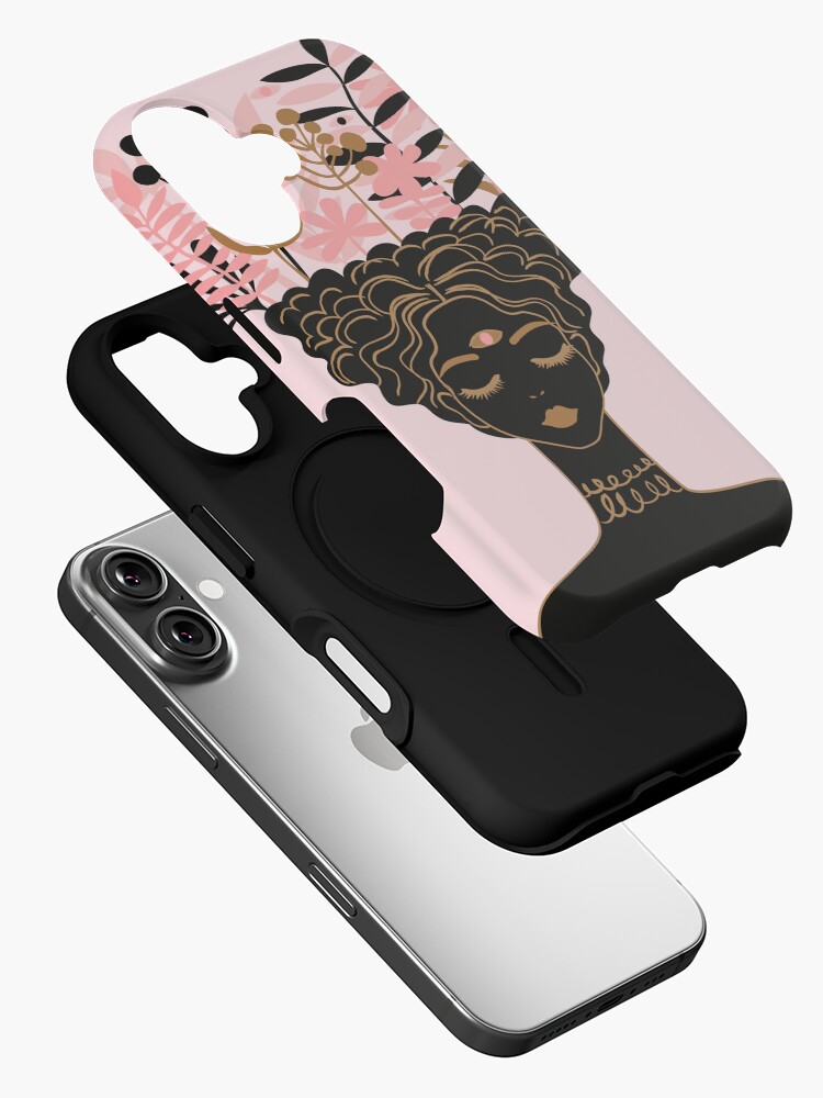 Aperçu 2 sur 4. Coque iPhone avec l'œuvre jardin d'esprit avec fond rose créée et vendue par anneamanda.