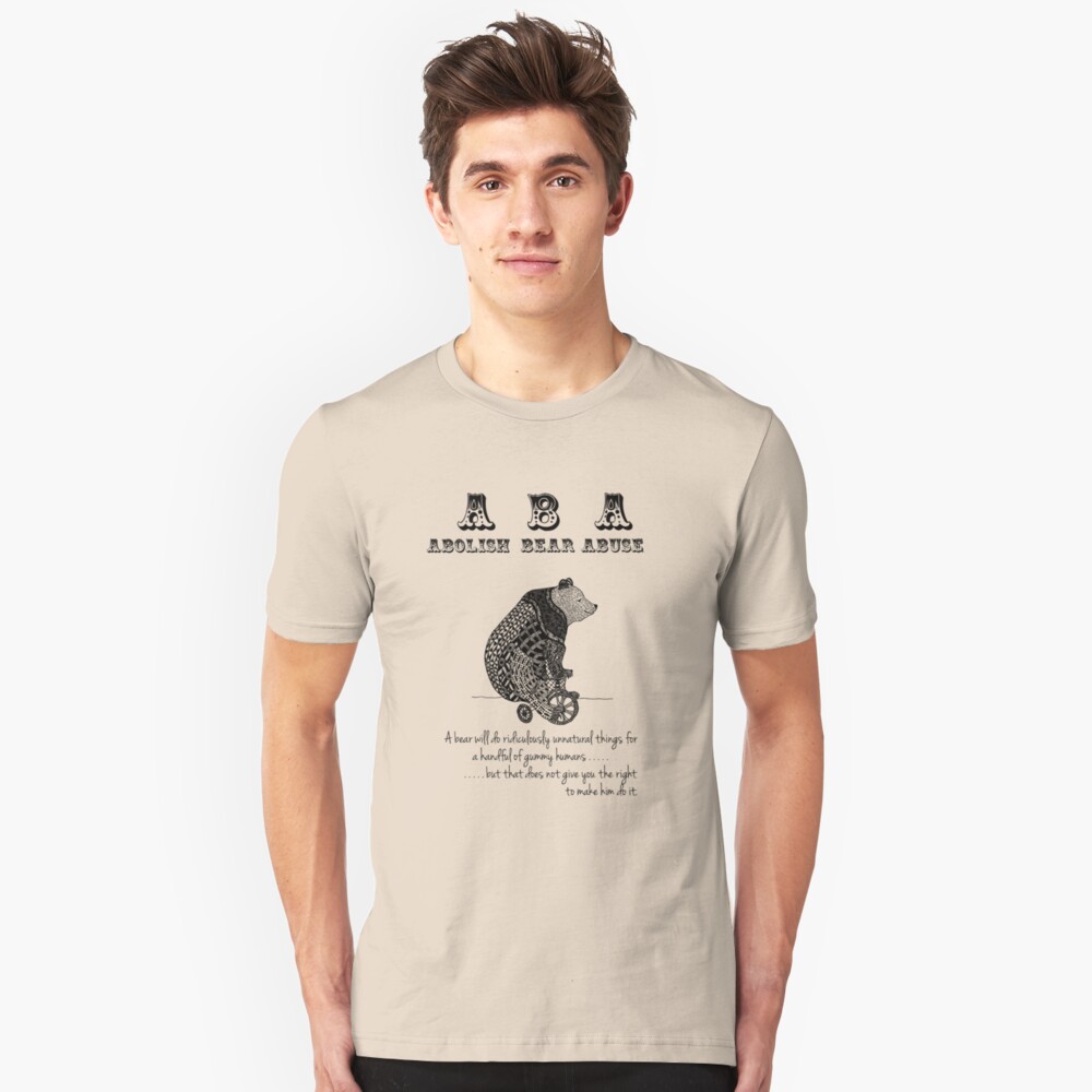 ABA - Circus Bear - Light Background Slim Fit T-Shirt