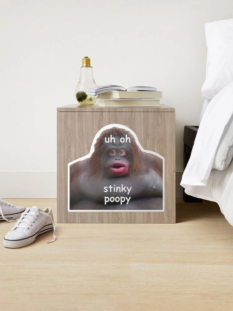 uh oh stinky poopy monkey meme Throw Pillow for Sale by cyberstyle