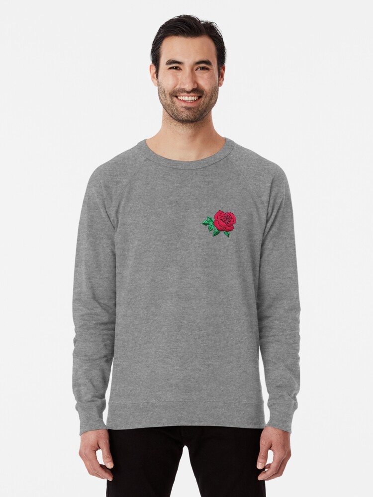 Embroidered sale rose sweatshirt