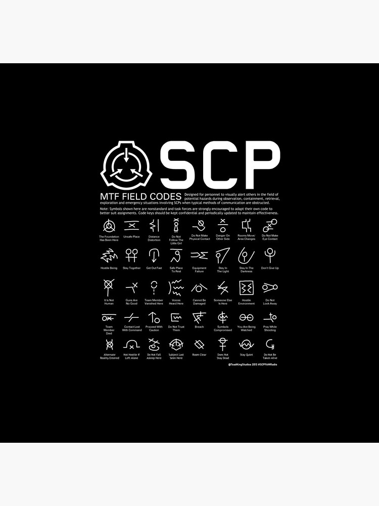 SCP MTF Field Codes by ToadKing07 | Art Board Print