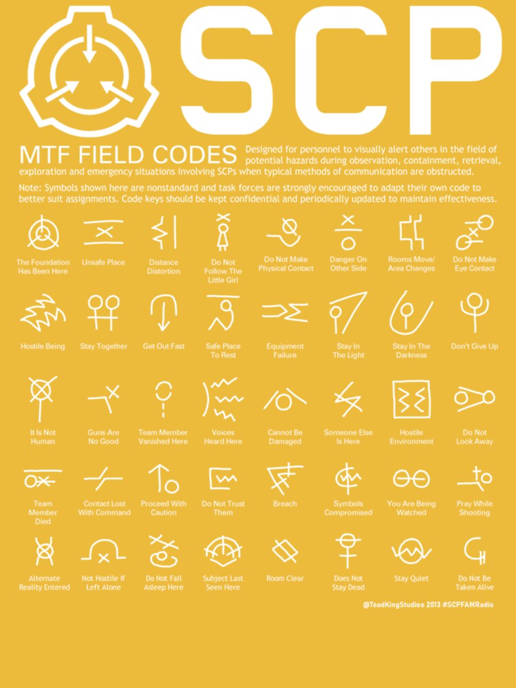 SCP MTF Field Codes by ToadKing07  Essential T-Shirt for Sale by