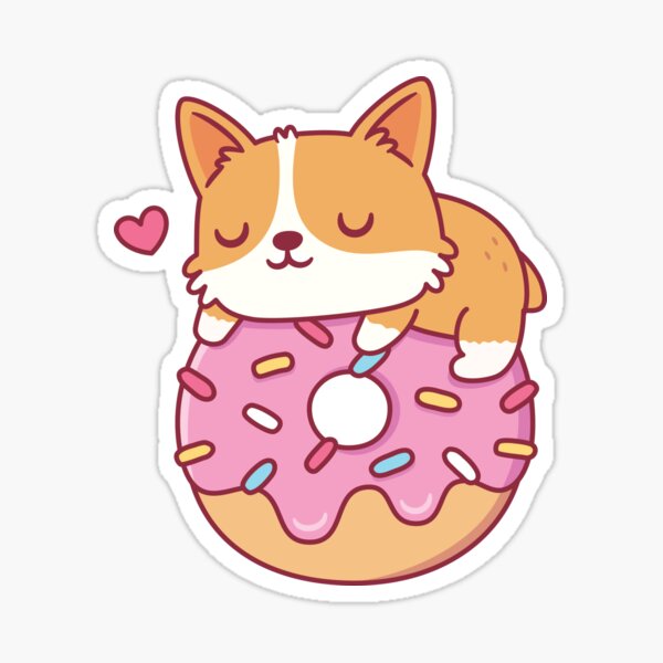 Cute Stuck Corgie Dog Butt Doughnut Sticker – Popwink