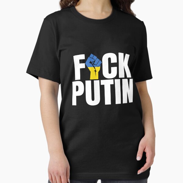 Item preview, Fuck Putin Ukraine Flag Fist Shirt - Ukraine Strong Essential T-Shirt designed and sold by AvaFlynnf.
