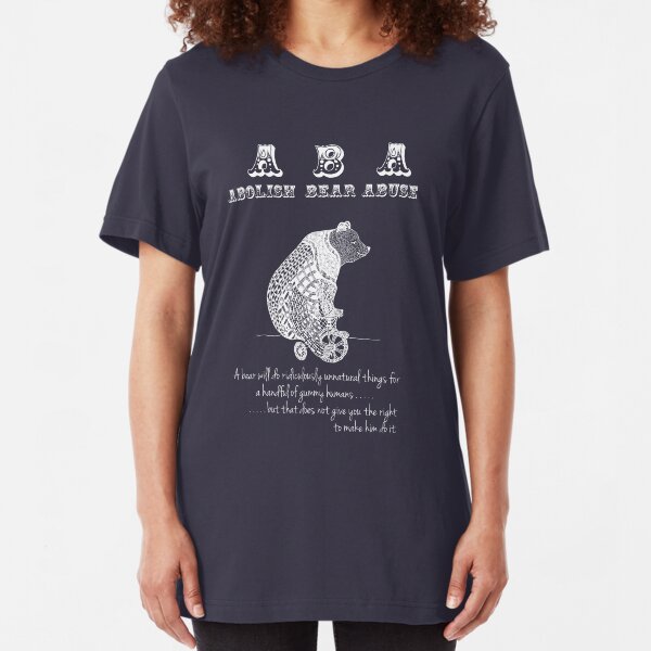 ABA - Circus Bear - Dark Background Slim Fit T-Shirt
