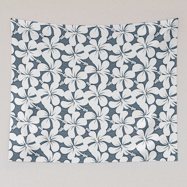 Item preview, White tropical striped floral designed and sold by AdamFahey.