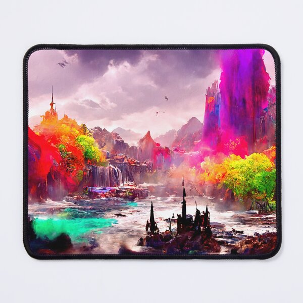 Item preview, Medieval Town in a Fantasy Colorful World designed and sold by AM FineArtPrints.