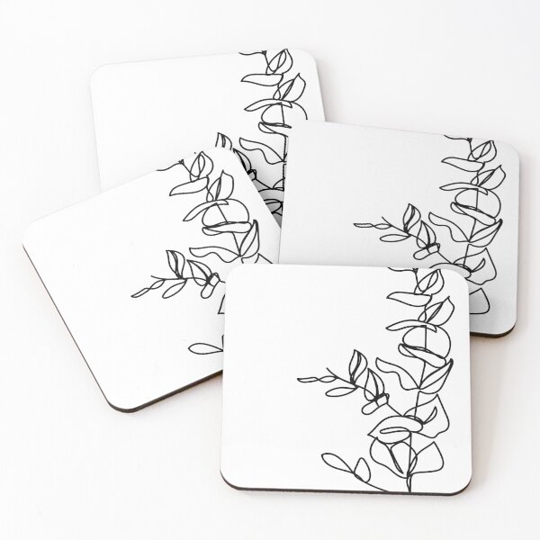 Item preview, One Line drawing Eucalyptus leaves designed and sold by EbonyRain.