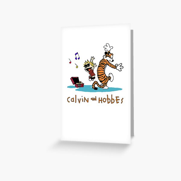 Calvin And Hobbes Listen Music Greeting Card