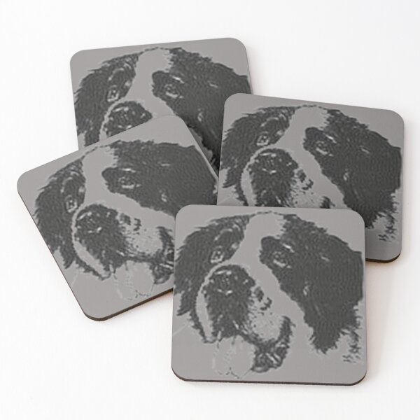 Item preview, Machine Embroidery, Beautiful Monochrome Embroidered St Bernard, Cute St Bernard For Dog Lover, Stitch crafting, unique embroidered art designed and sold by RudolphBarnard.