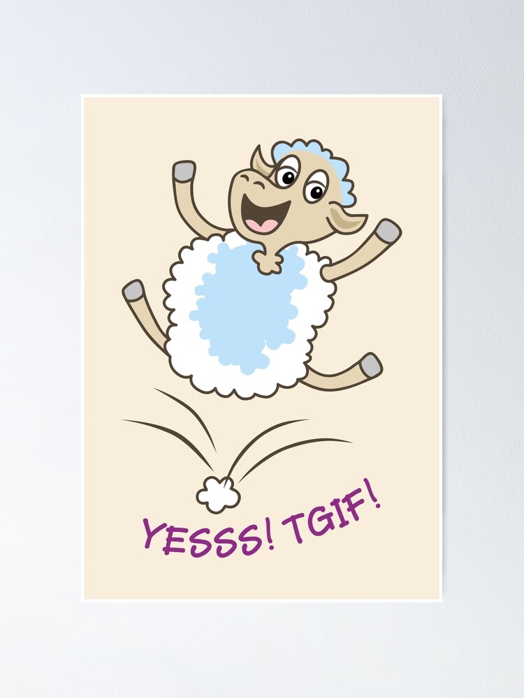 Gott Sei Dank Es Ist Freitag Tgif Cartoon Schafe Poster Von Yolan Redbubble