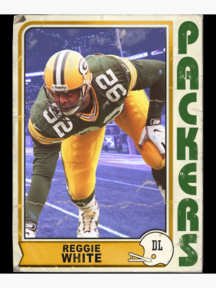 Retro Green Bay Packers Reggie White Trading Card  Poster for