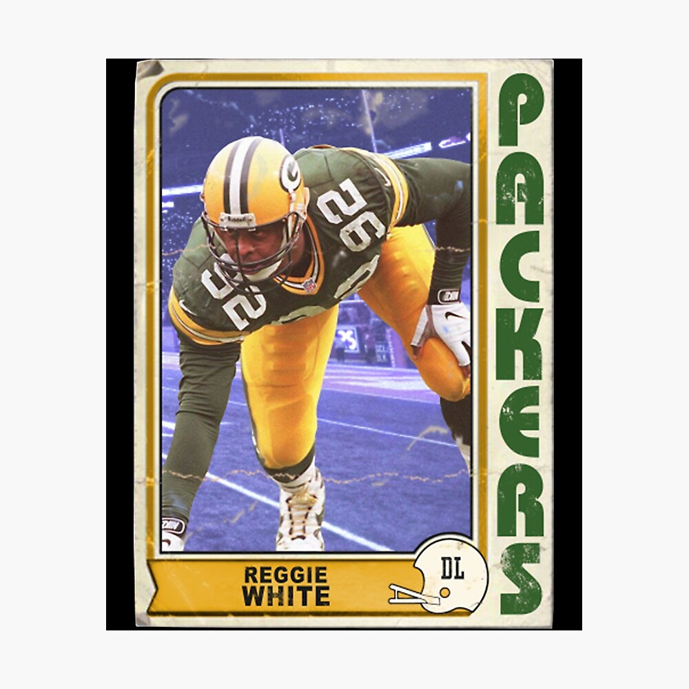 Retro Green Bay Packers Reggie White Trading Card  Poster for