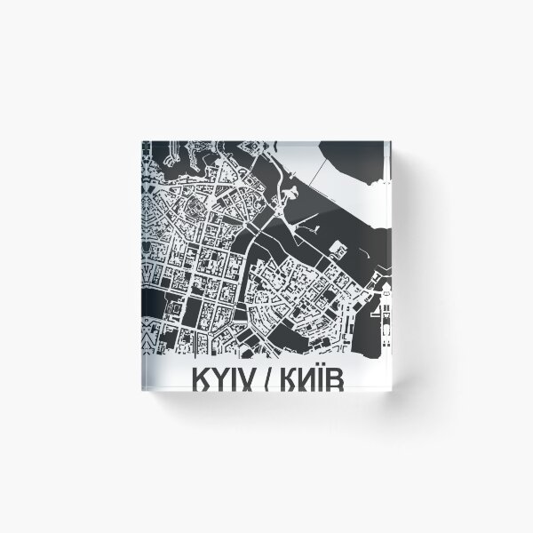 Item preview, Kiev Black white Map Art Ukraine designed and sold by EpicMaps.