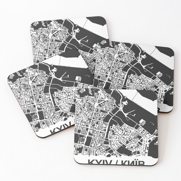 Item preview, Kiev Black white Map Art Ukraine designed and sold by EpicMaps.
