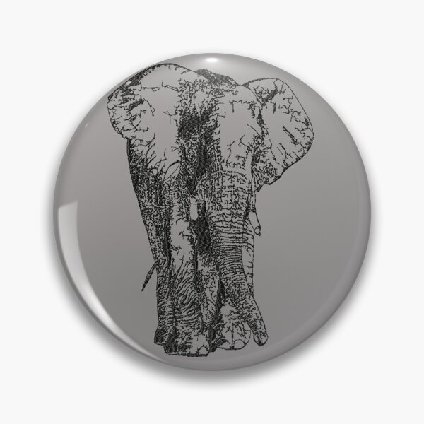 Item preview, Machine embroidery, Embroidered Monochrome Elephant, Stitch crafting, unique embroidered art designed and sold by RudolphBarnard.