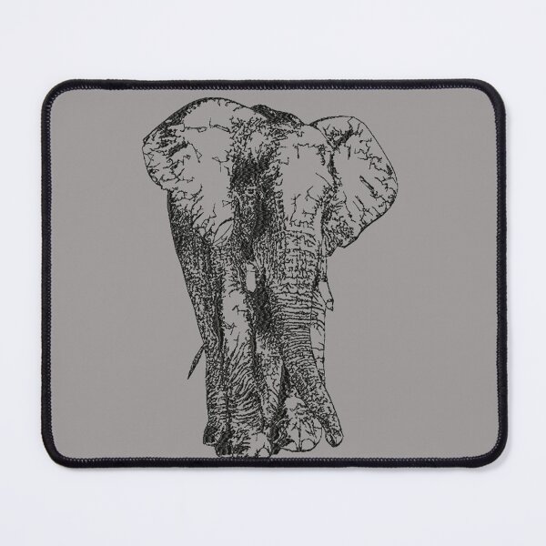 Item preview, Machine embroidery, Embroidered Monochrome Elephant, Stitch crafting, unique embroidered art designed and sold by RudolphBarnard.