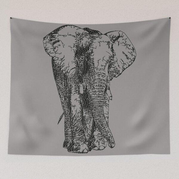 Item preview, Machine embroidery, Embroidered Monochrome Elephant, Stitch crafting, unique embroidered art designed and sold by RudolphBarnard.