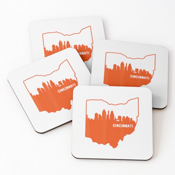 Item preview, Cool Orange Ohio State Outline Cincinnati City Skyline designed and sold by poolbar.
